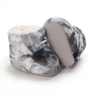 Bottes d'hiver pour bébé en peluche chaude avec semelle souple antidérapante