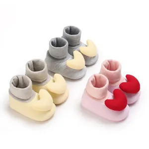 Baby Lauflernschuhe Weiche Sohle Strick Socken Schuhe Mit Süßem 3D Herz Mond Für Neugeborene Jungen Mädchen Lässige Hausschuhe