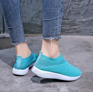 Baskets en maille respirante turquoise pour femmes, chaussures de marche