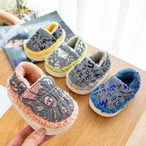 Kinderen Sneeuwlaarzen Winter Waterdicht Microvezel Leer Katoenen Schoenen Warm Dikke Fleece Voering Camo Letter Print Korte Laarzen