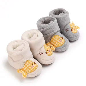 Bottes de Neige d'Hiver pour Bébé Premiers Pas Dessin Animé Chaussures en Coton Chaud Semelle Souple pour Nourrisson Garçons Filles Cadeau