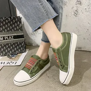Mocassini in Tela da Donna Elastico Arcobaleno Scarpe Basse Senza Lacci Punta Arrotondata Traspiranti Patchwork Sneakers Casual Scarpe da Passeggio