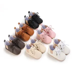Zapatos de Primeros Pasos para Bebé Cuero PU Suela Blanda Antideslizante Zapatillas para Recién Nacidos Zapatos Casuales