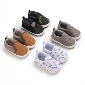 Baby Babyschoenen Zachte Zool Katoen Dinosaurus Camouflage Print Instapper Prewalker Casual Peuter Sneakers Voor Baby's