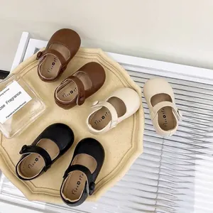 Infant Toddler Girl Mary Jane Shoes Soft Sole First Walkers Non-Slip Princess Flat Shoes Autumn Microfiber Leather Shoes