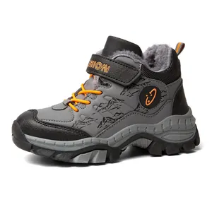 Botas de nieve de invierno robustas para niños con forro polar cálido y suela de goma antideslizante