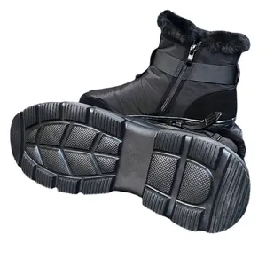 Bottes de neige noires pour hommes avec doublure en polaire et semelle antidérapante