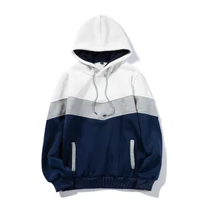 Unisex Color Block Fleece Lined Hoodie Casual Sporty Patchwork Pullover Sweatshirt For Men Women Autumn Winter Fashion Top
