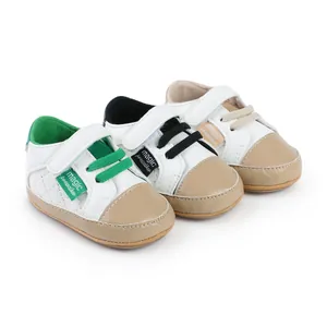 Baby First Walker Shoes Soft Sole Anti Slip Artificial PU Leather Infant Prewalker Hook And Loop Quilted Toddler Shoes 2219