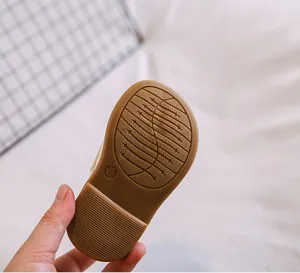 Detailed macro view of non-slip rubber sole for baby soft-sole walking shoes