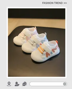 Atmungsaktive Mesh-Lauflernschuhe mit weicher Sohle und Klettverschluss für Kleinkinder