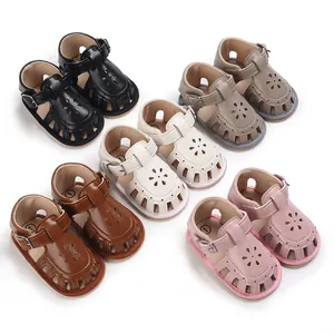 Weiche Baby-Sommersandalen in fünf Farben mit Blumenmustern für 0-1-Jährige