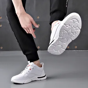 Stylish white casual sneakers for men with breathable soft sole and modern design
