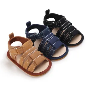 Komfortable rutschfeste Babysandalen mit weicher Sohle für Jungen in Braun Blau Schwarz