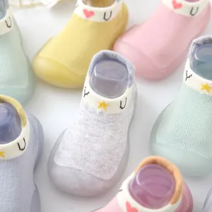Chaussures chaussettes souples pour bébé avec tige en maille respirante pastel multi