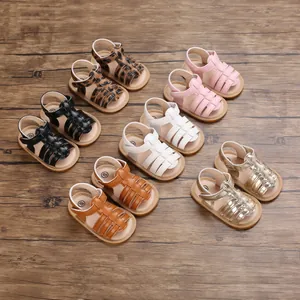 Soft sole non-slip baby walking sandals in various colors for newborns aged 0-1