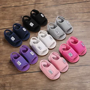 Colorful breathable mesh baby walking sandals with soft anti-slip soles for toddlers.