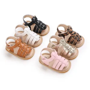 Non-slip infant baby walking sandals with soft rubber soles in multiple vibrant colors