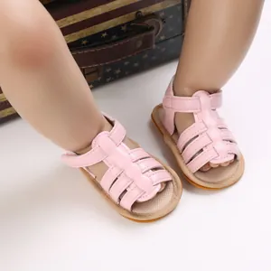 Pink soft sole anti-slip baby sandals for infants 0-1 years old newborn walking shoes