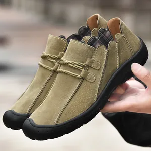 Men's Outdoor Casual Hiking Shoes Soft Fabric Breathable Sneakers Lightweight Trekking Walking Shoes Large Size Travel Shoes