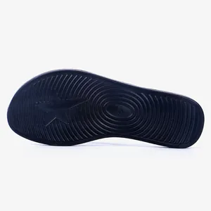 Durable black flip-flop sole with non-slip star and oval textures