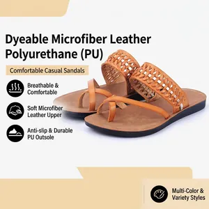 Women Casual Microfiber Leather Woven Hollow Out Flat Beach Sandals Fashion Thong Slippers Lightweight Breathable Summer Shoes