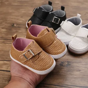 Säugling Baby Schuhe Weiche Sohle Rutschfest PU Leder Webstruktur Lauflernschuhe Für 0-1 Jahr Kleinkind Neugeborene Casual Schuhe