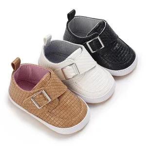 Weiche Baby-Lauflernschuhe für Kleinkinder 0-1 Jahr in Braun, Weiß und Schwarz
