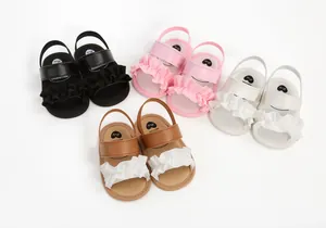 Detaillierte Kollektion weicher Baby-Mädchen-Sandalen mit Rüschen in diversen Farben