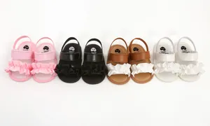 Baby-Sandalen mit Rüschen in verschiedenen Farben, weicher Sohle und Gummiband
