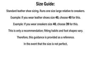 Sizing guide for men's fly-knit sneakers comparing leather shoe and sneaker sizes