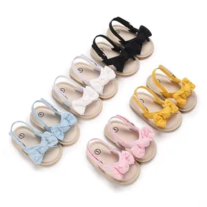 Infant Baby Girls Summer Sandals Breathable Soft Sole First Walkers Toddler Shoes With Lace Bow Pattern Non-Slip Casual Sandals For Baby Shoes