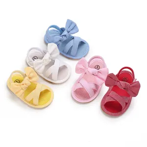 Summer Baby Bowknot Prewalker Shoes Soft Sole Breathable Infant Sandals For Girls Sweet Cute Toddler First Walkers