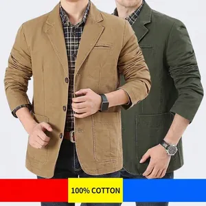 Klassischer lässiger Herren-Baumwollblazer in lockerer Passform für Frühling und Herbst
