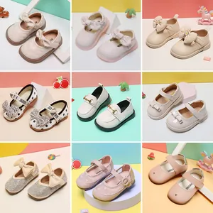 Toddler Baby Girl Princess Shoes Microfiber Leather Soft Sole Bowknot Mary Jane Walker Shoes For First Steps Party Wedding Casual