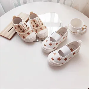 Kinder-Segeltuchschuhe mit Bärenmuster, Muschelzehe und weicher Sohle für Jungen und Mädchen