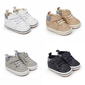Kleinkinder Jungen Lauflernschuhe Kunstleder Rutschfeste Weiche Sohle Klettverschluss Atmungsaktiv Leichte Baby Turnschuhe