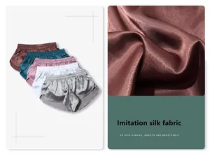 Detailed view of breathable imitation silk fabric for men's silky smooth sleepwear boxer shorts