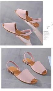 Pink peep-toe flat sandals with back strap for women, elegant summer casual fashion footwear