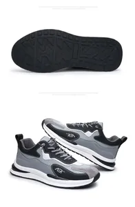 Vista dettagliata delle sneakers traspiranti da uomo con profilo laterale e suola in gomma