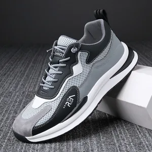 Scarpe Casual Sportive da Uomo Traspiranti in Mesh e Pelle di Maiale Leggere Antiscivolo Scarpe da Passeggio per Giovani