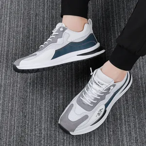 Sneaker da uomo traspiranti in bianco e blu, scarpe casual leggere e alla moda
