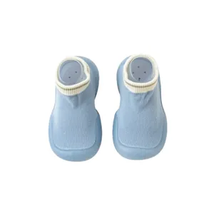 Chaussures de sol respirantes bleu clair pour bébés, marche en salle en été