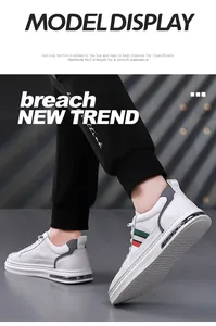 Herren Leder-Sneaker in Weiß mit modischem Seitenstreifen und rutschfester Sohle.