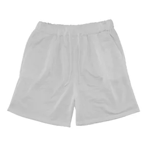 Pantalones cortos blancos informales para hombre con cordón elástico y bolsillos laterales