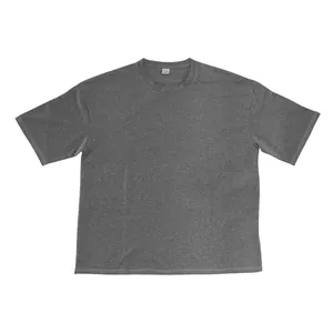 Κλασικό γκρι oversized t-shirt με κοντά μανίκια και άνετη χαλαρή γραμμή για άνδρες