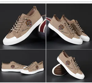 Détails des baskets basses décontractées pour hommes avec broderie tête de tigre