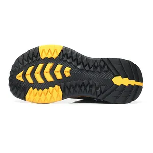 Durable rubber outsole of men's casual beach sandals with non-slip yellow pattern