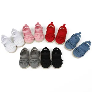 Zapatos de bebé para primeros pasos con volantes en varios colores, 0-1 años