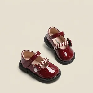 Baby Mädchen Prinzessin Lauflernschuhe Lackleder Blumen Weiche Sohle Rutschfest Mary Janes Für Kleinkinder Frühling Herbst